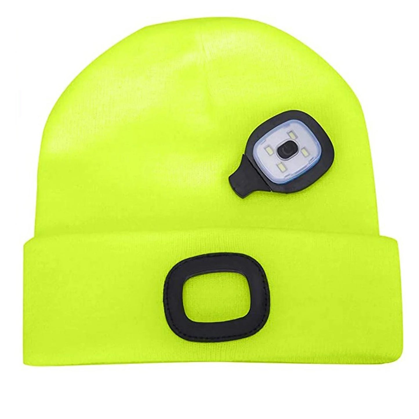 LED Beanie Hat with Light,USB Rechargeable Hands Free 4 LED Knitted Headlamp Cap