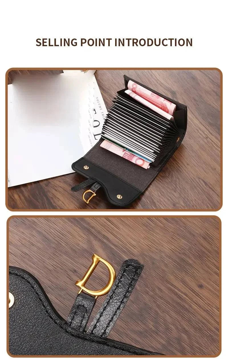 Women's Wallet Short 2024 New Korean Style D Letter Buckle Coins Purses Wallet Card Bag Key Wallet Luxury carteras para mujeres