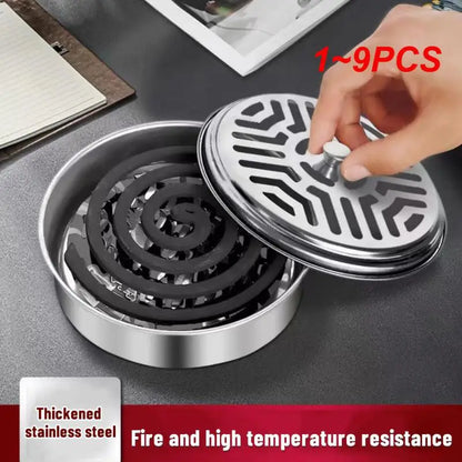 1~9PCS Mosquitoes Coil Holder Tray Frame Stainless Steel Round Rack Plate For Spirals Incense Insect Repellent