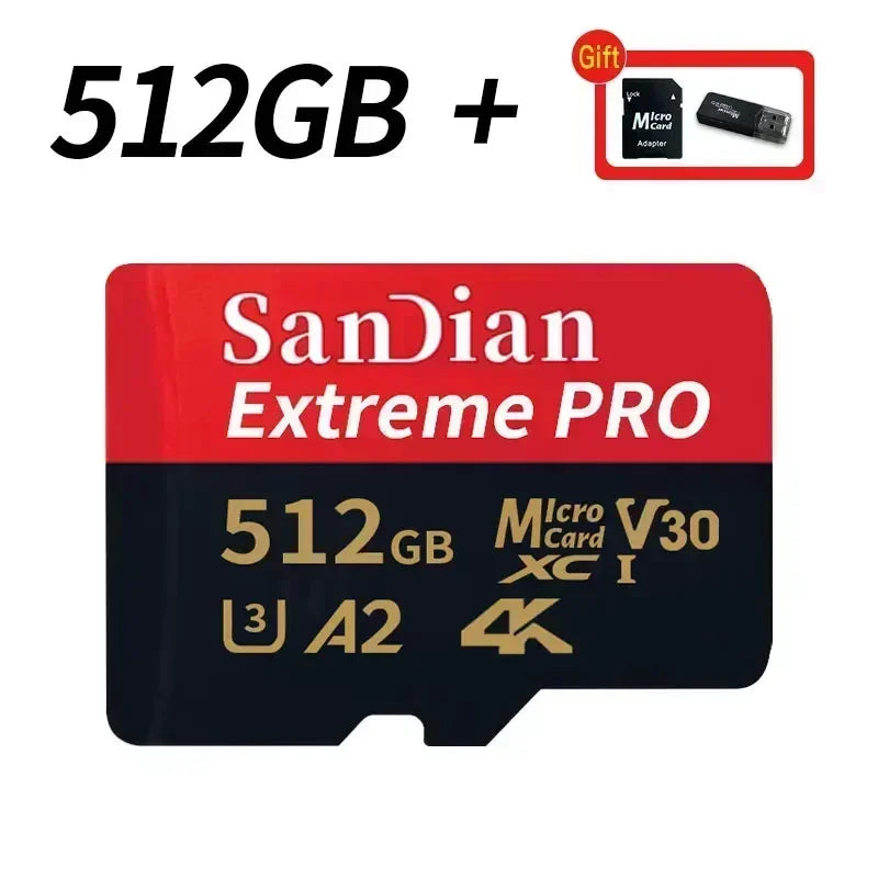 Original SD Card 1TB 2TB Mini Memory Card 256GB 512GB Class 10 High Speed Micro TF Cards for Phone/PC/Cameras Storage Devices