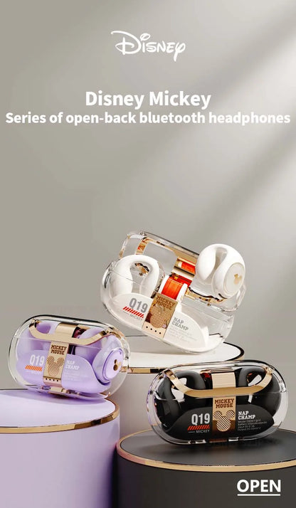 Disney Q19 Clip-On Wireless Earphones High Quality HIFI Sound Headphones Earclip Noise Canceling Gaming Sports Bluetooth Headset