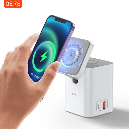 Wireless Charger QERE Mobile Phone Magnetic Station Fast Charging Safe Multi-functional Portable Foldable Mini  Wireless Charger