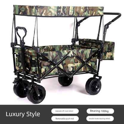 Foldable Four-Wheel Stall Kids Long Outdoor Camp Car - MarvelouStoree