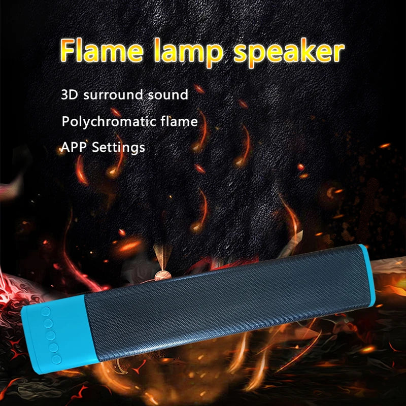 Smoke light Flame boom speakers, outdoor speakers, waterproof flame atmosphere speakers, TWS stereo subwoofer portable speakers