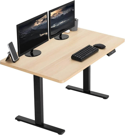 Electric Rustic Standing Desk Workstation, Memory Controller Height Adjustment Particle Board, Steel Computer Standing Desk - MarvelouStoree