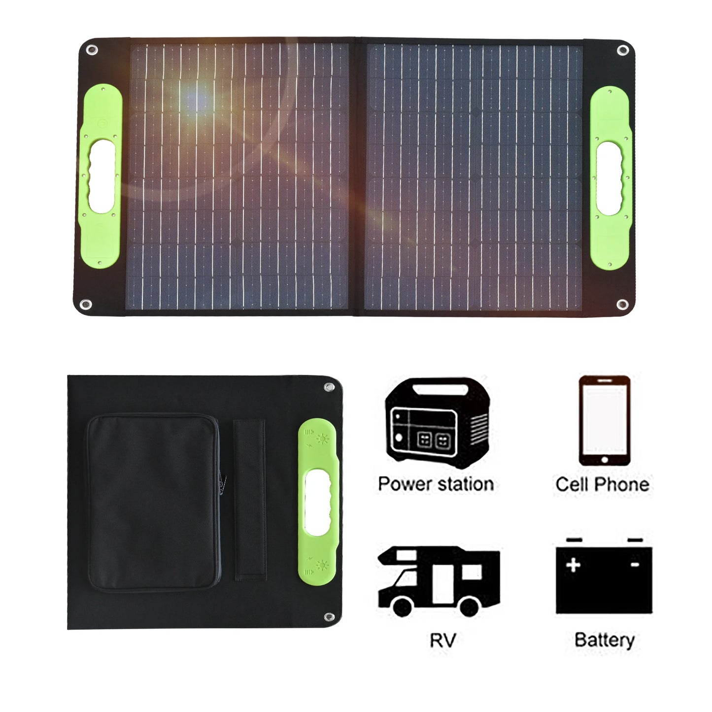 Foldable Solar Panel 120w 160w Double USB Charger ETFE Flexible Folding Camping Travel Phone Ipad Portable