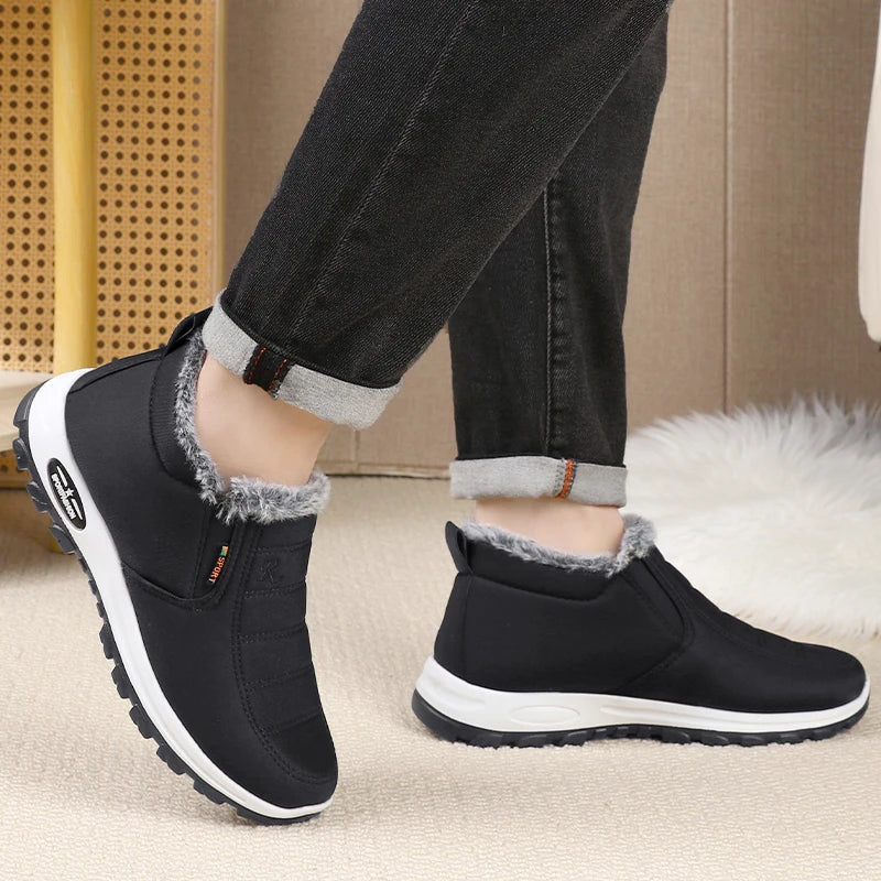 Men's sneakers Outdoors Plush Warm winter waterproof shoes high quality non slip Hiking Ankle Boots Winter shoes for men work