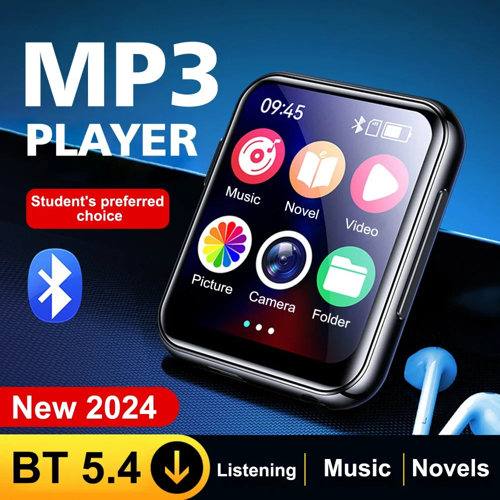 64GB MP3 Music Player Bluetooth 5.4 HiFi MP4 Full Touch Screen Built-in Speaker Recorder Camera Portable Video Player FM/E-book