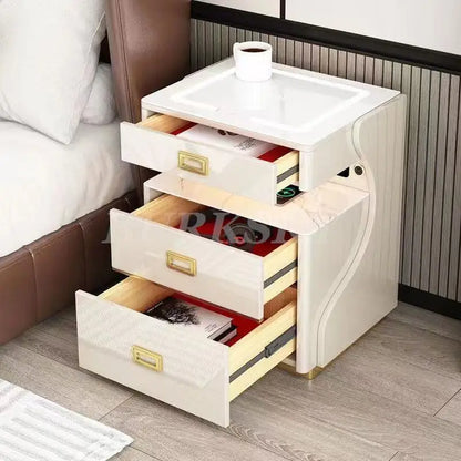 Bedside Table For Living Room Smart Ctorage Cabinet Modern Furniture Bed Side Safe For The Bedroom With Wireless Charging