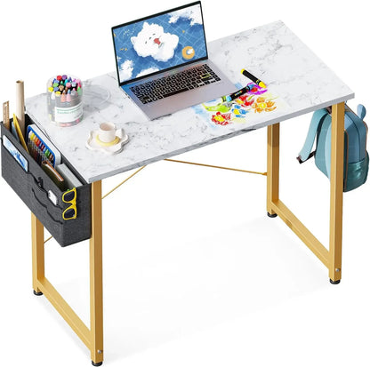 Laptop Desk Study Desk, 32 Inch Small Desk, Writing Desk with Storage,Work Table with Headphone Hook for Small Space Home Office