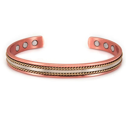 Women Tibetan Pure Copper Magnetic Healing Bracelet India Pattern Men's Spiritual Yoga Jewelry Adjustable Rope Inlay Style