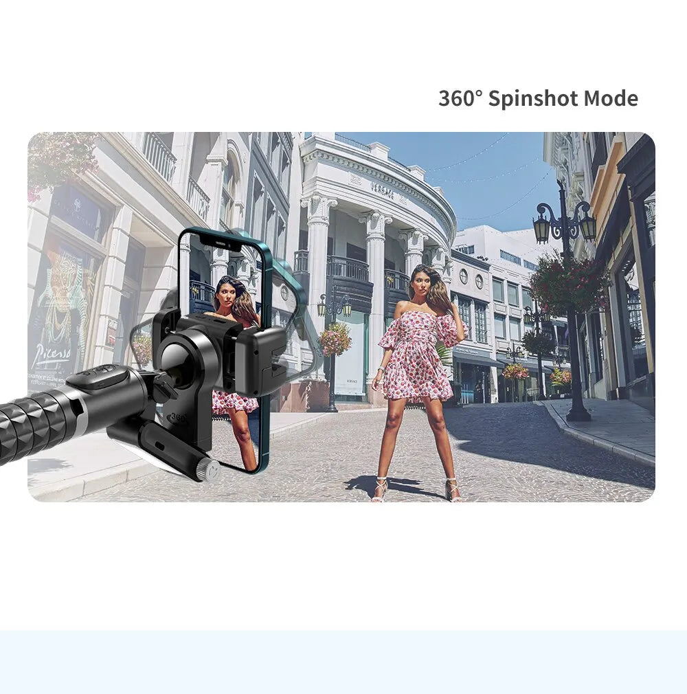 360 Rotation Following Shooting Mode Gimbal Stabilizer Selfie Stick Tripod Gimbal For iPhone Phone Smartphone Live Photography