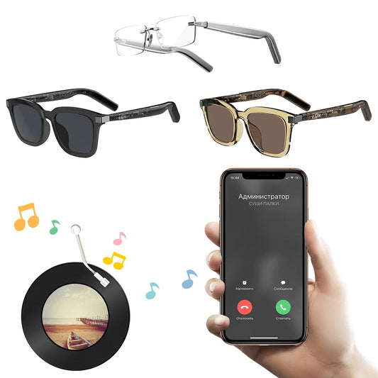 Smart Audio Sunglasses Bluetooth-Compatible 5.3 Built-In Microphone & Speaker Sports Sunglasses Smart Glasses for Driving Sports