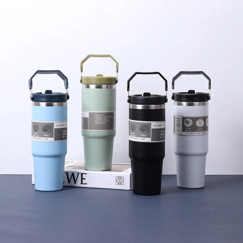 20/30oz Vacuum Insulated Tumbler Stainless Steel Coffee Cold Cup With Straw Insulated Water Bottle Thermal Water Tumbler Cup