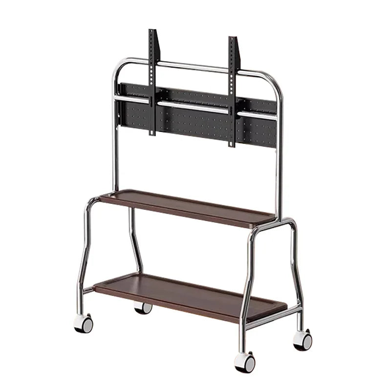 Floor Stand TV Support Shelf Removable With Wheels 32-75 Inches TV Cart TV Shelf Mute Wheels up to 110lbs Max VESA 600x400mm