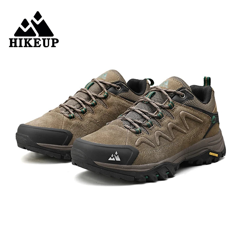 HIKEUP Leather Men Shoes for Men's Casual Shoes Fashion Waterproof Winter Luxury Designer Brand Work Boots Man Non-slip Sneakers