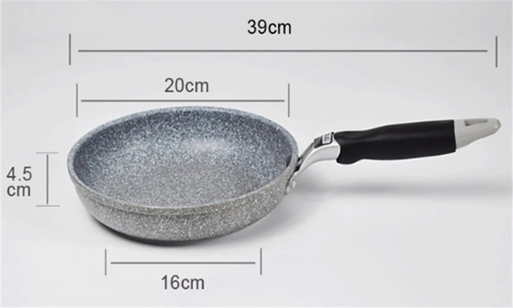 Durable Stone Frying Wok Pan Non-stick Ceramic Pot Induction Fryer Steak Cooking Gas Stove Skillet Cookware Tool for Kitchen Set