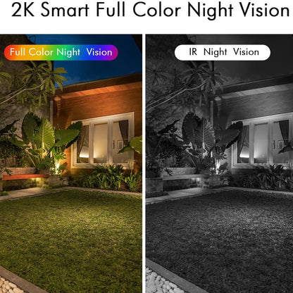 Security Cameras Wireless Outdoor, 2K Battery Powered WiFi Camera AI Motion Siren Spotlight, Color Night Vision, IP66 Waterproof