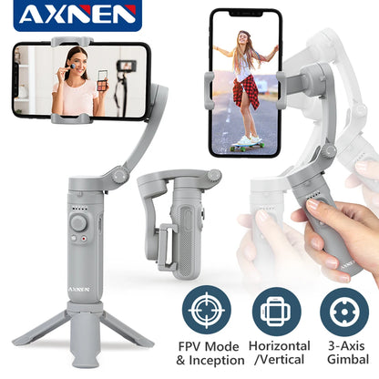 Handheld 3-Axis Gimbal Stabilizer for Smartphone Cellphone, Video Record Vlog Stabilizer for iPhone Xiaomi Huawei Samsung Mobile