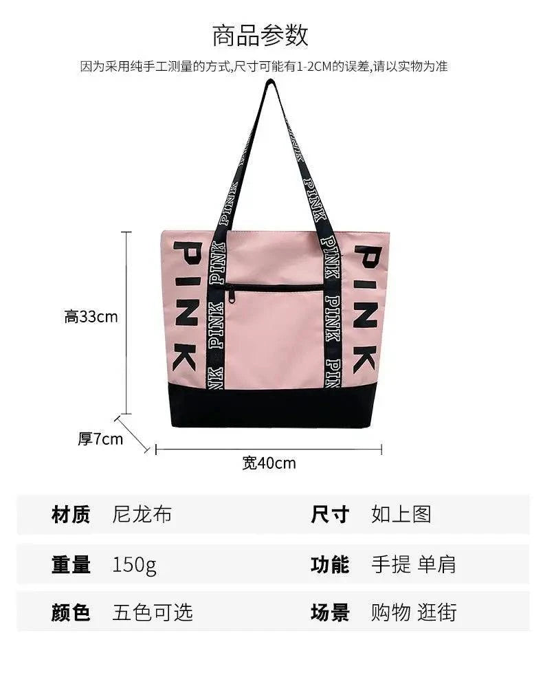 2024 New Korean Fashion Shoulder Bag Trend Letter Bag Printed Bag Color Contrast Letter Strap Handbags Large Capacity Tote