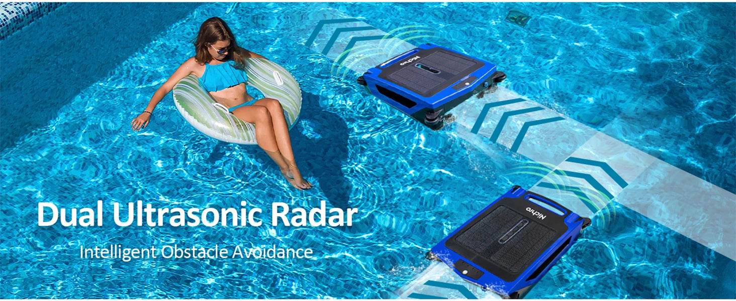 Robotic Pool Skimmer - Solar & Rechargeable, 2 Cleaning Modes, Automatic Obstacle Avoidance - MarvelouStoree