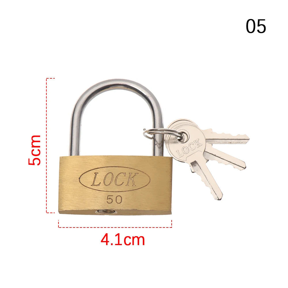 Mini Brass Padlock With 2 Keys Locker Case Supply Travel Suitcase Luggage Case Padlock Security Tool Simple Small Copper Lock