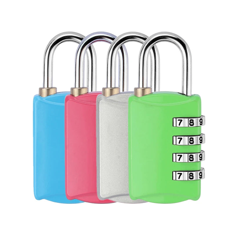 4 Dial Digit Number Combination Password Travel Lock Security Protect Suitcase Luggage Metal Code Password Lock Padlock