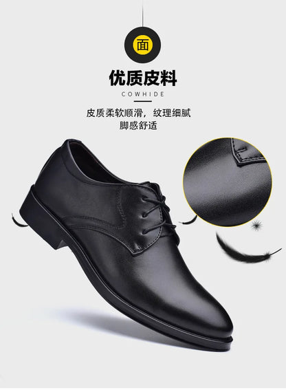 Men Dressing Shoes Formal for Men's Casual Shoe Leather Social Wedding Designer Pointed Toe Black Office Winter Shoes Brand 2023