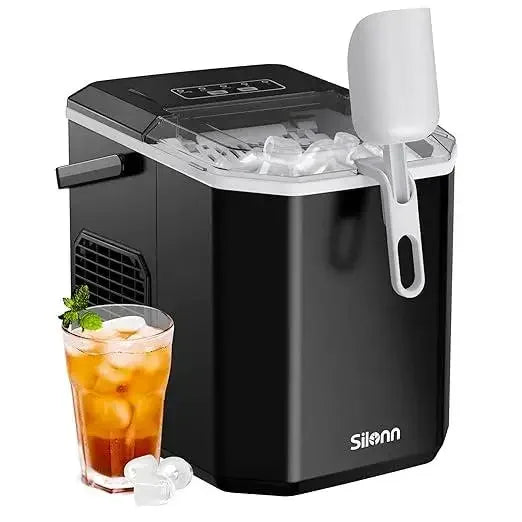 Silonn Ice Maker Countertop, Portable Ice Machine, Self-Cleaning, 9 Cubes in 6 Mins, for Home, Kitchen