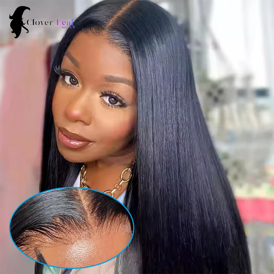 26 28 30 inch Glueless Wigs Human Hair Ready To Wear 4X4 Straight Pre Cut Lace Closure Wig Brazilian Human Hair Wigs For Women