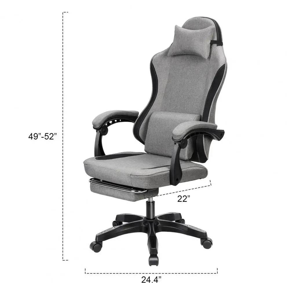 Gaming Chair Faux Leather Massage Gaming Chair Ergonomic Computer Chair With Footrest, Office With 360 Rotation Wheels - MarvelouStoree