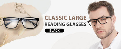 Square Reading Glasses For Men Hyperopia Optical Eyeglasses Frame Presbyopia Glasses Classic Eyewear Magnifying Readers +1.25 +1 - MarvelouStoree