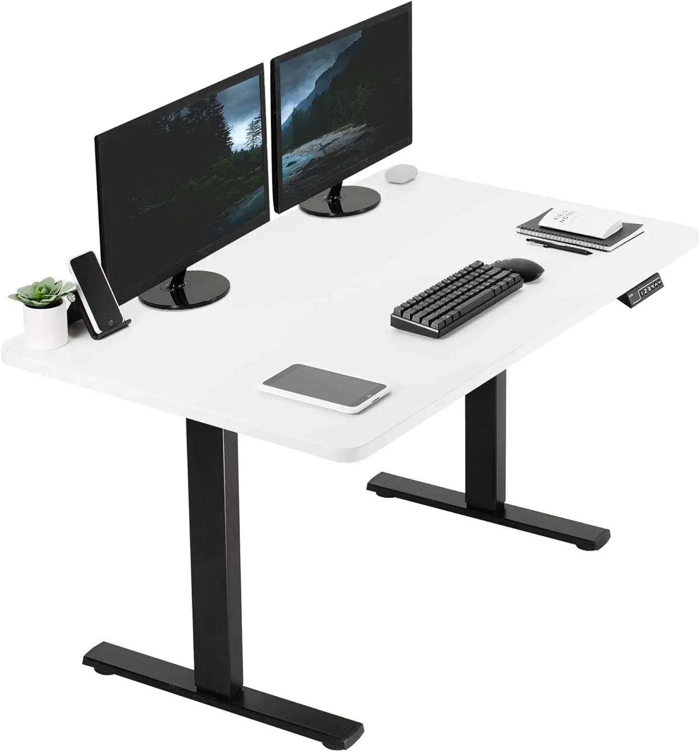 Electric Rustic Standing Desk Workstation, Memory Controller Height Adjustment Particle Board, Steel Computer Standing Desk - MarvelouStoree