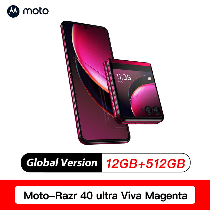 Global Version Motorola Moto Razr 40 Ultra 12G 512G Snapdragon 8 Gen 1 Folding Screen 5G Smart Phone 3800mAh 30W 6.9' NFC OTA