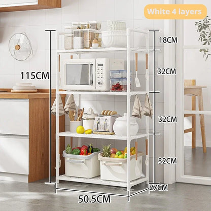 Kitchen Shelving Floor To Floor Multilayer Microwave Oven Multifunctional Household Storage Shelf Shelf Pot Storage Shelf