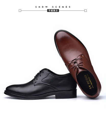 Men Dressing Shoes Formal for Men's Casual Shoe Leather Social Wedding Designer Pointed Toe Black Office Winter Shoes Brand 2023