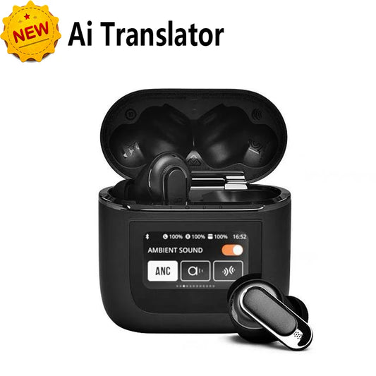 Wirele Bluetooth translation  headphones business full-color touch screen translation earbuds simultaneous translation headphone