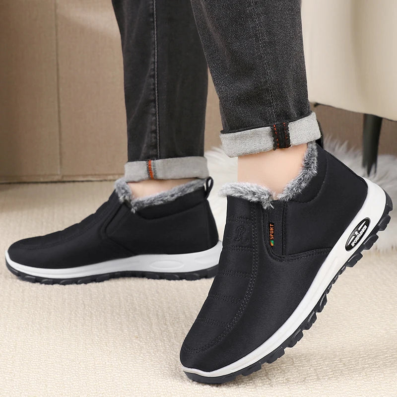 Men's sneakers Outdoors Plush Warm winter waterproof shoes high quality non slip Hiking Ankle Boots Winter shoes for men work