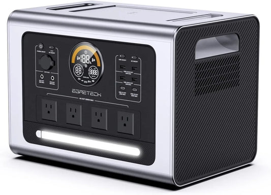 2200W Portable Power Station 2200Wh Backup Lithium Battery Solar Generator with 4 x AC Outlets 2200W (3300W Peak)