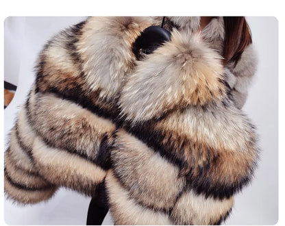 MAOMAOKONG 2023 Trend New Real Fur Coat Natural Fox Fur Women's Winter Coats Short Jackets Female Clothing Vests Fashion