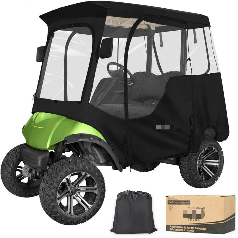 AQ10L0L 2 Passenger Golf Cart Enclosure for Yamaha G14 G16 G22 G29 Drive 2,Waterproof 600D Rain Cover,with Side Mirror Opening,T - MarvelouStoree