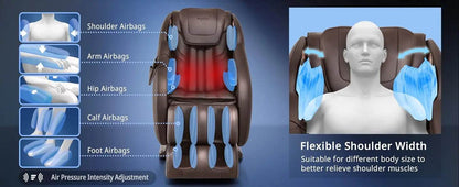 Massage Chair Recliner with Smart Acupoint Scanning, Thai Stretch, Zero Gravity, Blue - MarvelouStoree