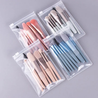 New 8Pcs Makeup Brush Set Makeup Concealer Brush Blush Loose Powder Brush Eye Shadow Highlighter Foundation Brush Beauty Tools