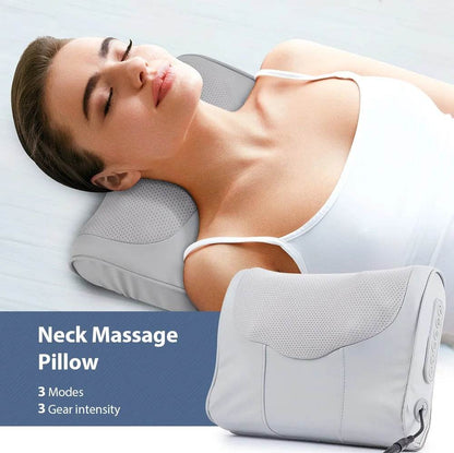 Electric Pillow Massager Neck Shoulder Massage Pillow Waist Back Kneading Massage Cushion Head Massager Neck Cervical masajeador