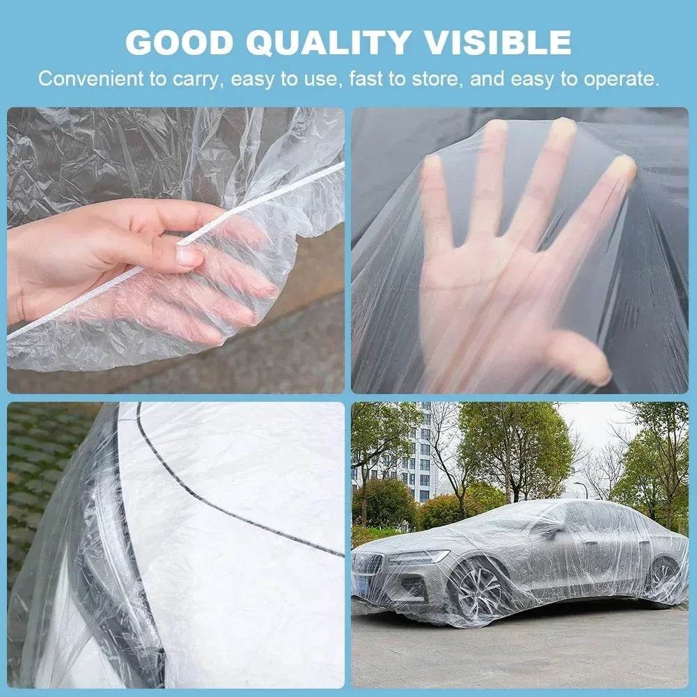 Car Clothing Disposable Car Clothing Film Material Car Cover Transparent Thickened Dustproof Rain Proof Dust Proof - MarvelouStoree