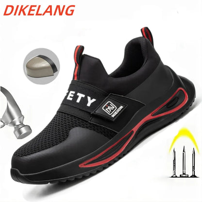 New Man Safety Shoes Puncture-Proof Work Shoes Lightweight Breathable Casual Sneaker Women Protective