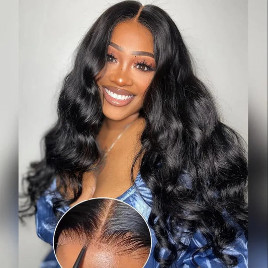 180% Body Wave Glueless Wig Human Hair Ready To Wear 5x5 Lace Closure Human Hair Wigs For Women 6x4 Pre-Cut Lace Closure Wig