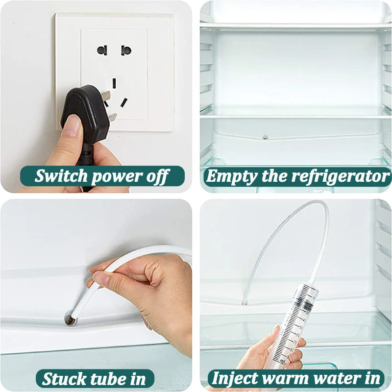 5Pcs/Set Refrigerator Drain Hole Clog Remover Dredge Cleaning Tools Fridge Hole Brush Water Outlet Cleaner for Household Clean