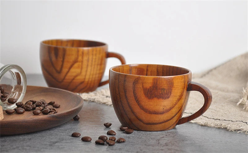 Wooden Big Belly Cups Handmade Natural Spruce Wood Cups Beer Tea Coffee Milk Water Cup Kitchen Bar Drinkware for Kitchen