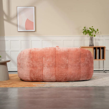 Bean Bag Sofa, Comfy Loveseat Couch for Adults, Small Lazy Sofa with 3 Pillows & High Backrest, Fluffy Cozy Bean Bag Chair Couch